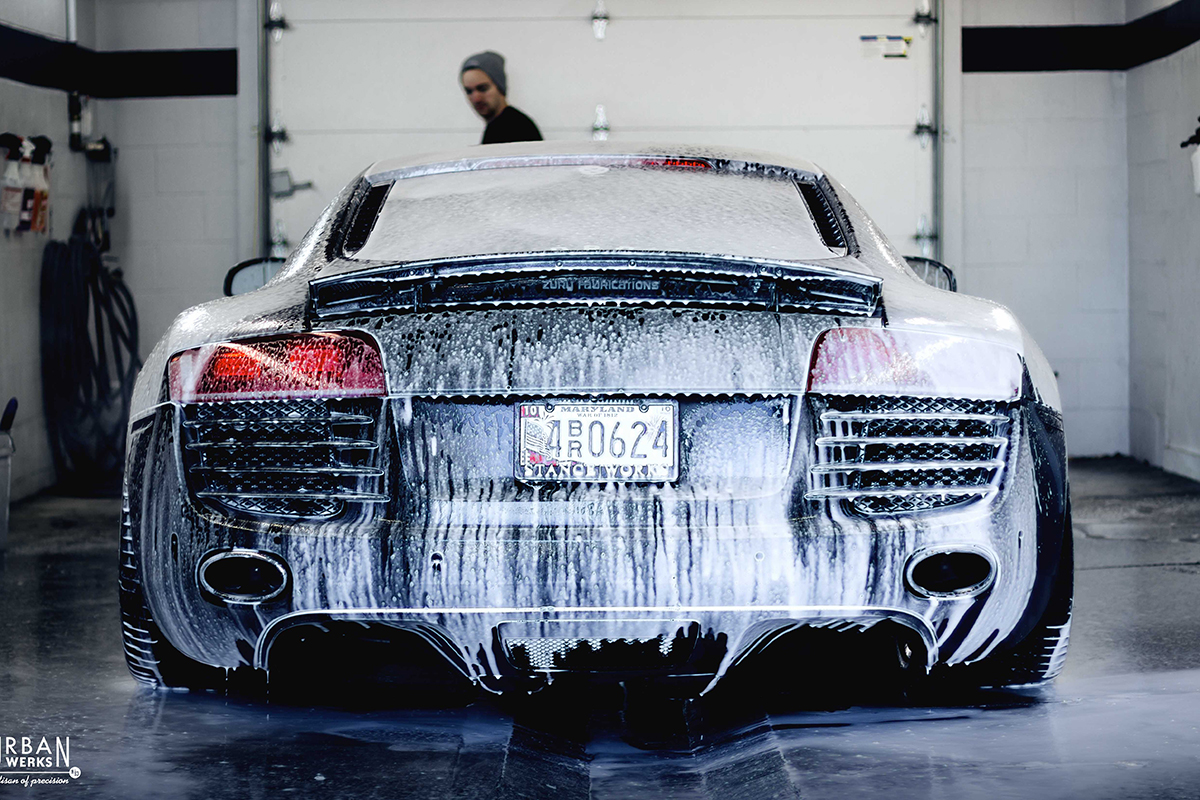 Audi R8 Receives Exterior Detailing Service Hand Wash and Wax